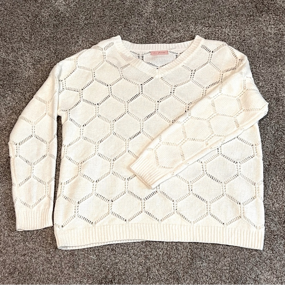 Ces femme white detailed sweater